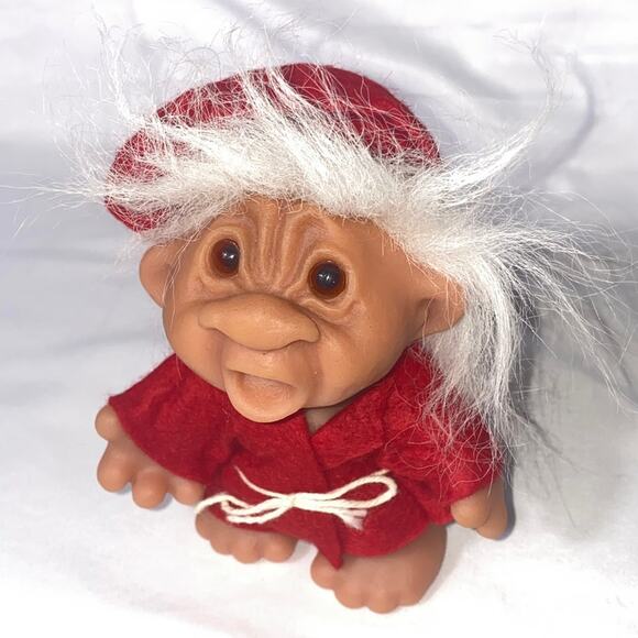 Vintage Rare Thomas Dam Santa Elf Troll Denmark Open Mouth 5" Lingenberry? good